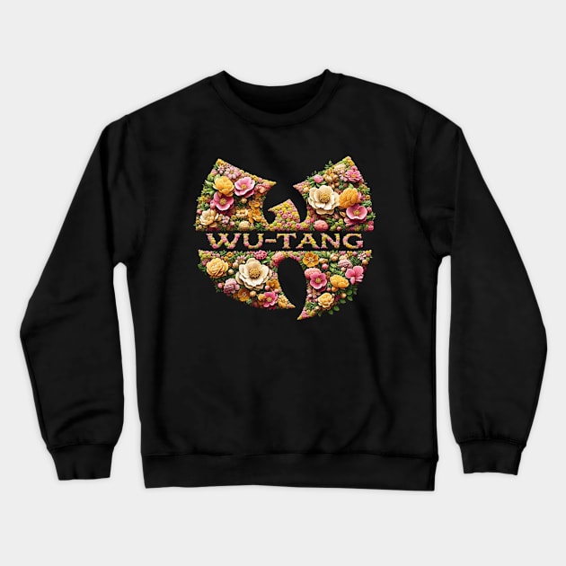 Wutang Flowers effect logo & text Crewneck Sweatshirt by thestaroflove